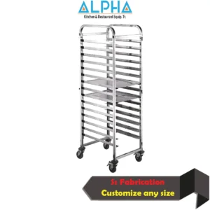 stainless steel bakery trolley