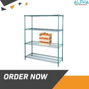 Green Epoxy Wire Shelving 120 | Shelf solution , storage idea dubai , Qatar Shelf, Green Epoxy Wire Shelving, Wire Shelving Unit, Adjustable Shelves, Waterproof Shelves, 4 Tier Shelving, Metal Shelving, Storage Shelving, Garage Shelving, Commercial Shelving, Epoxy Coated Shelving, 120cm Shelving, heavy duty shelving, kitchen shelving