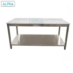 Stainless Steel Working Table NO Splash with Marble top