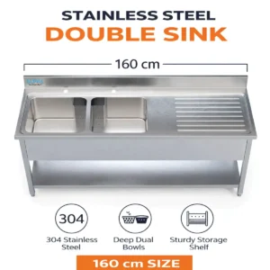 Double Bowl Sink 160, AISI 304 Stainless Steel sink bowl in abu dhabi,