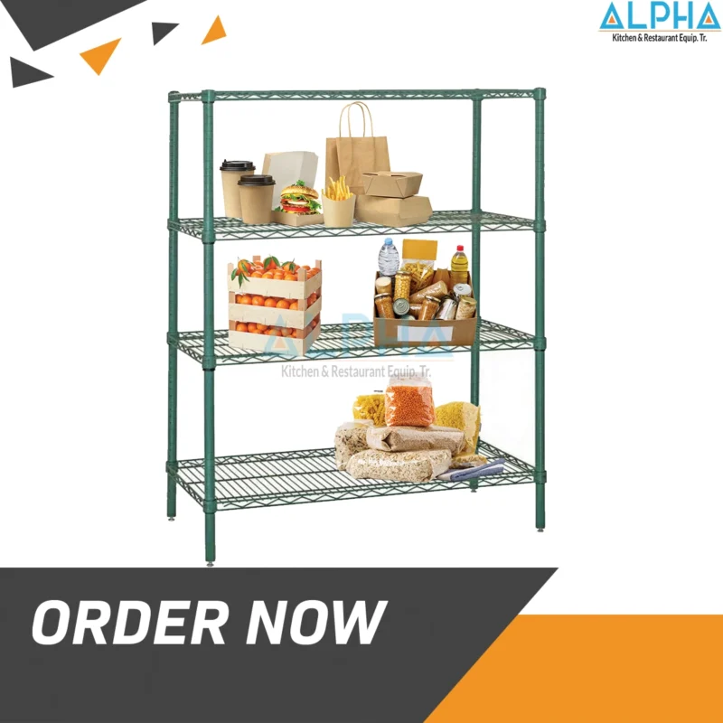 Green Epoxy Wire Shelf 150 | shelving unit uae
