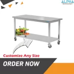 SS work table with Wheels | steel table | mobile work table with wheels