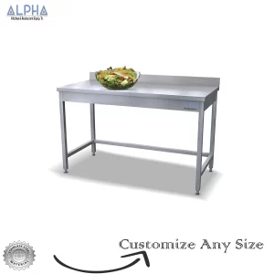 Work Table No Shelf +Splash | Kitchen Work Table heavy duty | ss Table | ss Work table