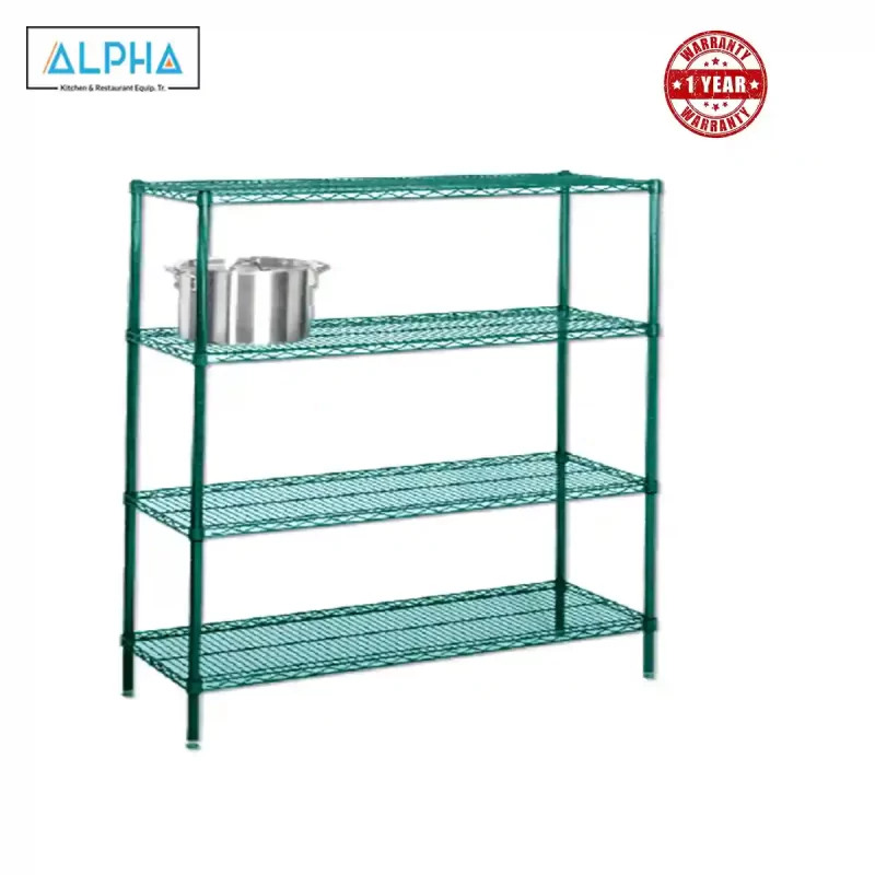 Green Epoxy Wire Shelf 150 | shelving unit uae