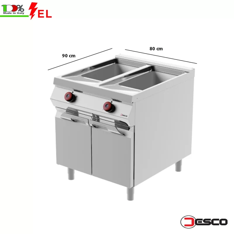 Electric fryer on cabinet 90