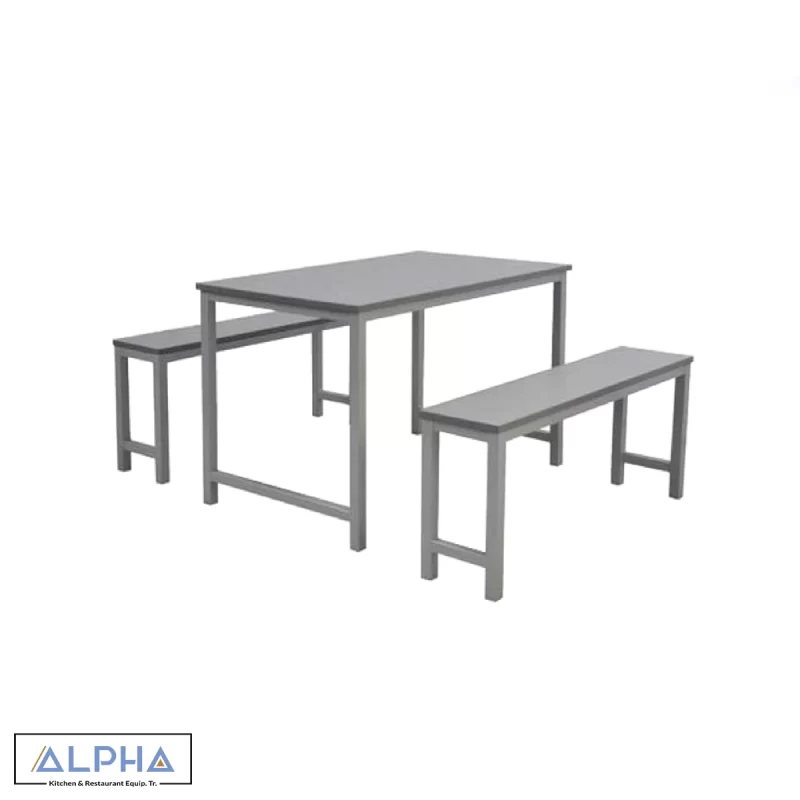 stainless steel dining table with bench UAE Qatar