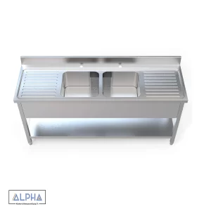 Double Bowl Sink with 2 drainer 200cm 1