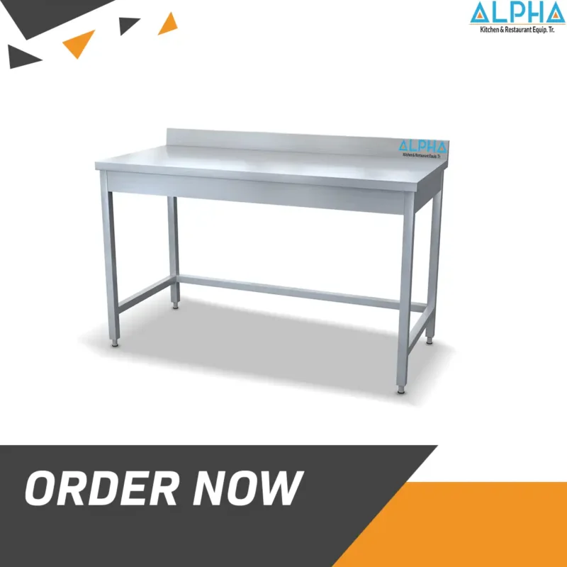 Work Table No Shelf + No Splash, Stainless steel work table no shelf or splash, Hygienic stainless steel bench no under-shelf no backsplash, Commercial kitchen stainless steel table no splash