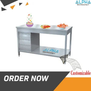 Steel Table with Drawers | professional kitchens | Steel fabrication | work table | stainless steel work table in UAE | Best Stainless Steel Work Table in UAE | steel table Fabricator in UAE | ss kitchen table | Ss work table price | Stainless Steel Table | Steel table for kitchen uae