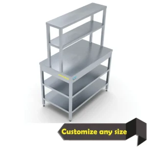 Ss Table with 2 shelves