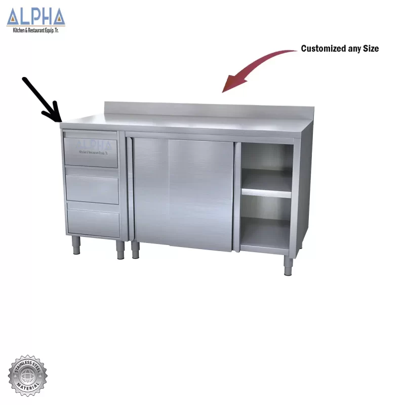 Ss Base Cabinet with 3 Drawers | Best Supplier in UAE | Direct Price | Dubai Steel fabrication | custom made stainless steel