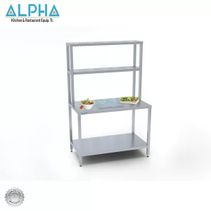 Ss Work Table with 2 Overhead Shelves | UAE | ss fabrication in UAE