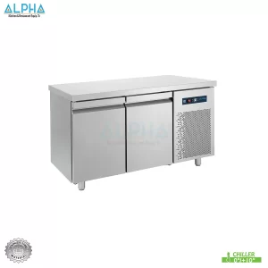 Chiller 2 Doors Counter Gr | STAINLESS STEEL REFRIGERATED COUNTER | COUNTER REFRIGERATOR | REFRIGERATED COUNTER WITH 2 GN DOORS