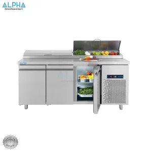 Saladette Preparation Chiller 3 Doors GR, Saladette Chiller, Preparation Chiller, 3 Doors Chiller, Commercial Chiller, Restaurant Chiller, Cafe Chiller, Catering Chiller, HACCP Control Panel, Stainless Steel Chiller, GN Compatible Chiller, Automatic Defrost Chiller, Space-Saving Chiller, Ergonomic Chiller