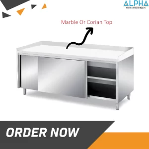 stainless steel base cabinet with marble top, custom size stainless steel base cabinet marble countertop kitchen cabinet modern kitchen base cabinet with marble top durable stainless steel cabinet for kitchen high-quality kitchen base cabinet with marble