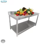 work table with splash and shelf,Stainless Steel Work Table + Bottom Shelf + Splash Edge | stainless steel work table in UAE | Best Stainless Steel Work Table in UAE | steel table Fabricator in UAE | ss kitchen table | Ss work table price | Stainless Steel Table | Steel table for kitchen uae