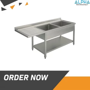 Double Tank Sink for Dishwasher, Steel supplier in UAE, Steel manufacturing in Qatar, Steel manufacturing in Abu Dhabi