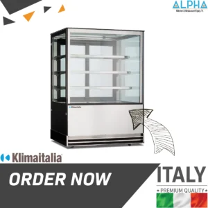 DELUXE 93 PSV glass refrigerated pastry display cabinet 3-tier dessert showcase fridge with LED lighting" Stainless steel ventilated pastry fridge for bakery use