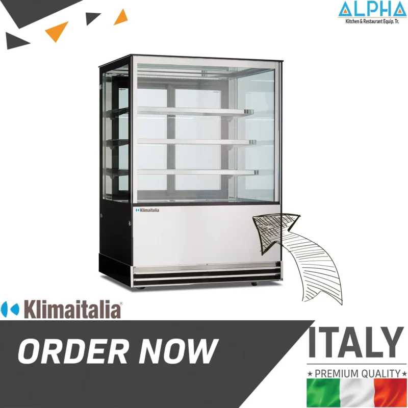 DELUXE 93 PSV glass refrigerated pastry display cabinet 3-tier dessert showcase fridge with LED lighting" Stainless steel ventilated pastry fridge for bakery use