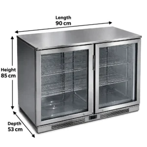 stainless steel bar cooler double door