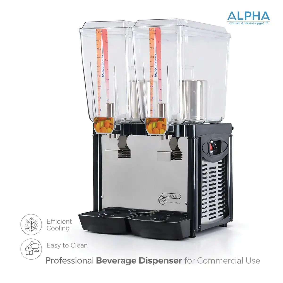Juice Dispenser Machine JetCof 240S, Cofrimell Jetcof 240S, cofrimell jetcof 240s drink dispenser, 2 bowl cold drink dispenser 40 liter, commercial juice dispenser 2x20l, jet spray beverage dispenser, buffet juice dispenser machine, horeca cold beverage dispenser