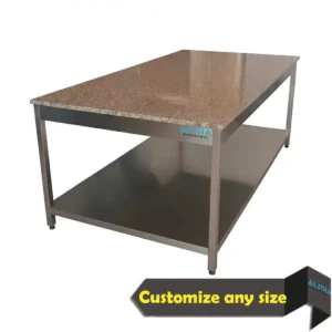 Bakery preparation table, Stainless Steel Work Table Marble Top