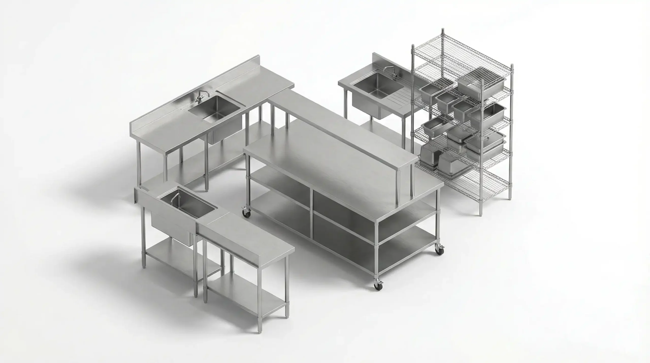 Icon set of stainless steel fabrication